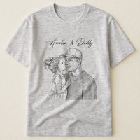 Father's Day Gift For Husband, Dad Custom Photo Sketch Line Art - Personalized Shirt