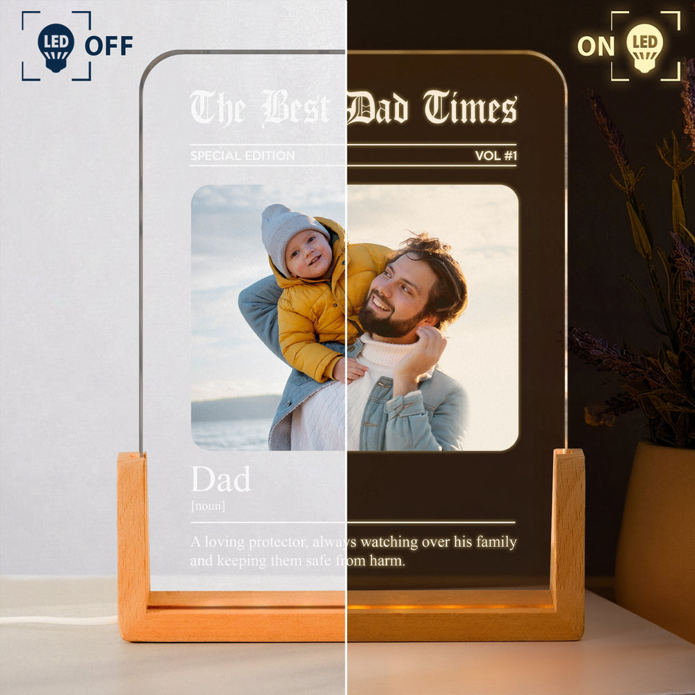 Father's Day Gifts, Dad Grandpa Definition - Personalized Night Light