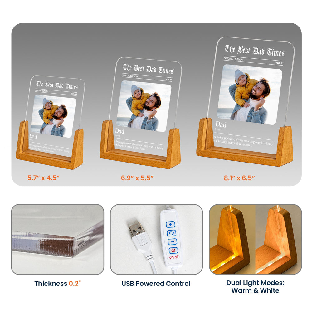 Father's Day Gifts, Dad Grandpa Definition - Personalized Night Light