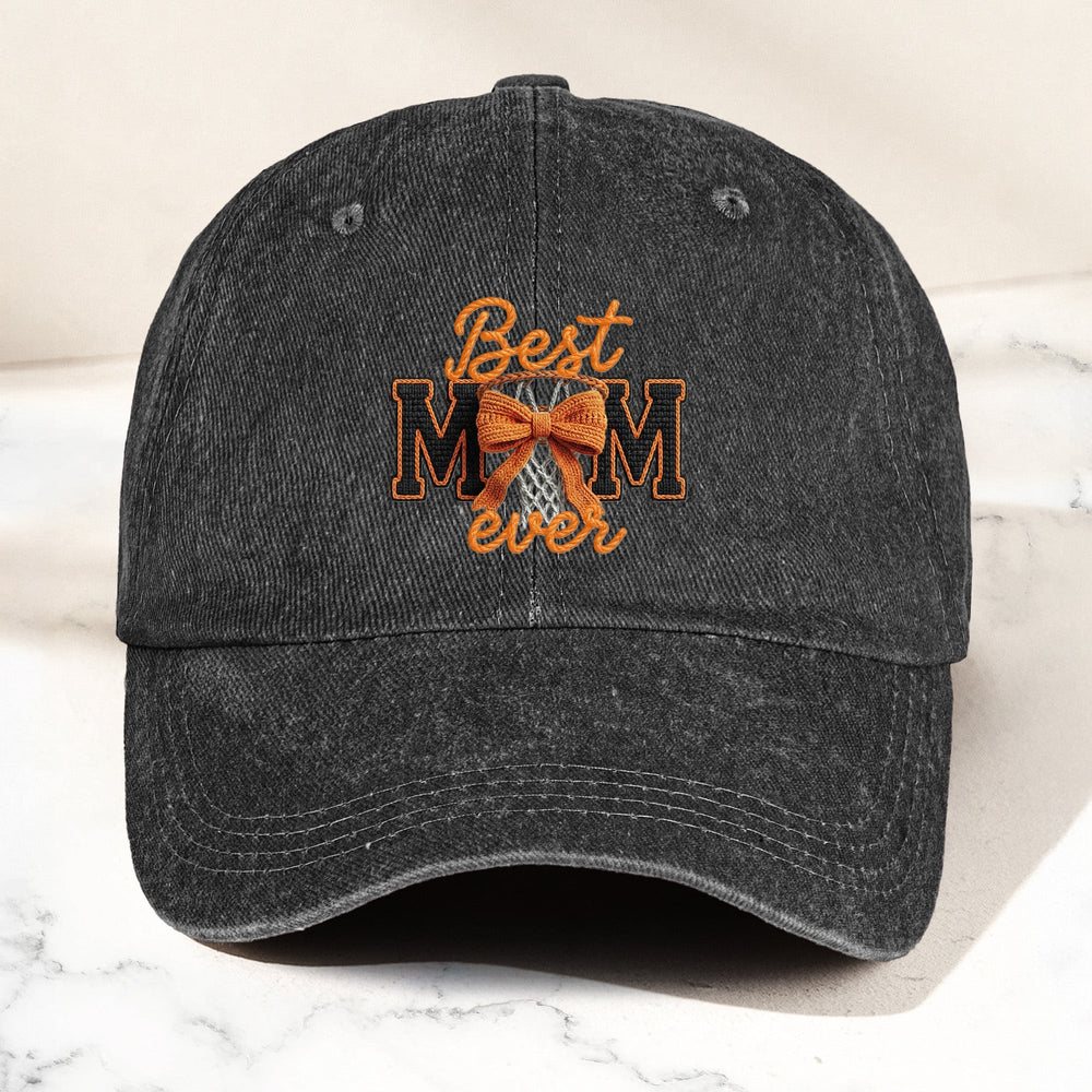 Faux Yarn Print Best Sport Mom Ever - Personalized Cap