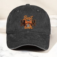 Faux Yarn Print Best Sport Mom Ever - Personalized Cap