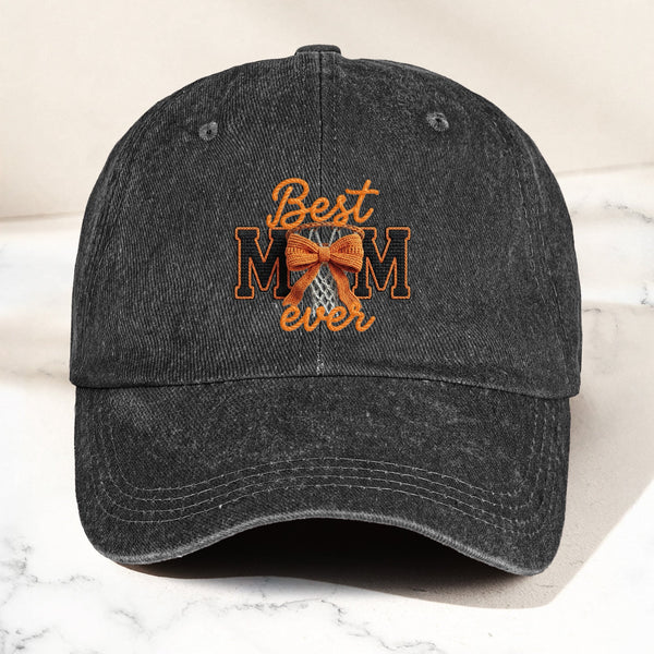 Faux Yarn Print Best Sport Mom Ever - Personalized Cap