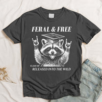 Feral And Free Tee Funny Graduation - Personalized Shirt | Custom Senior Graduation Party Graphic Tee