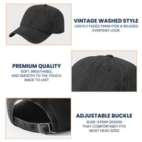 First Dad Now Grandpa With Kids' Names - Personalized Distressed Denim Cap