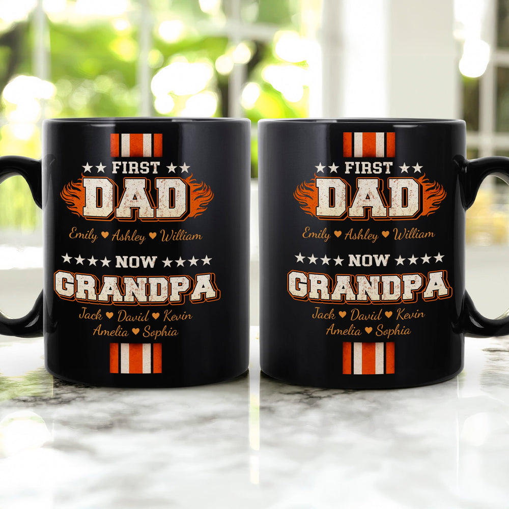 First Dad Now Grandpa - Personalized Mug