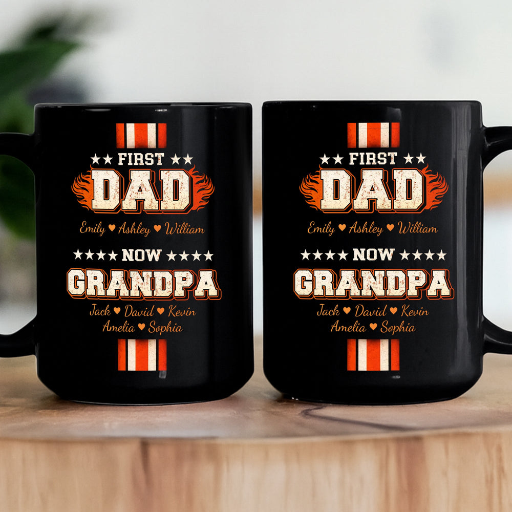 First Dad Now Grandpa - Personalized Mug