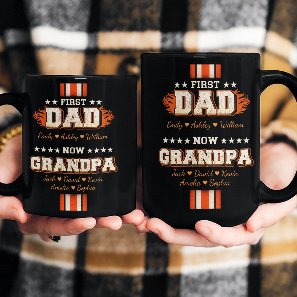 First Dad Now Grandpa - Personalized Mug