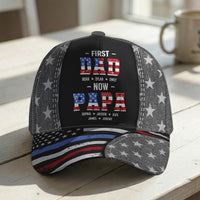First Dad Now Papa USA 250th Birthday - Personalized Cap