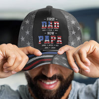 First Dad Now Papa USA 250th Birthday - Personalized Cap