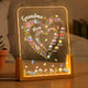 First Mom Now Grandma Heart Flower With Kids' Names & Birth Flower Personalized Night Light