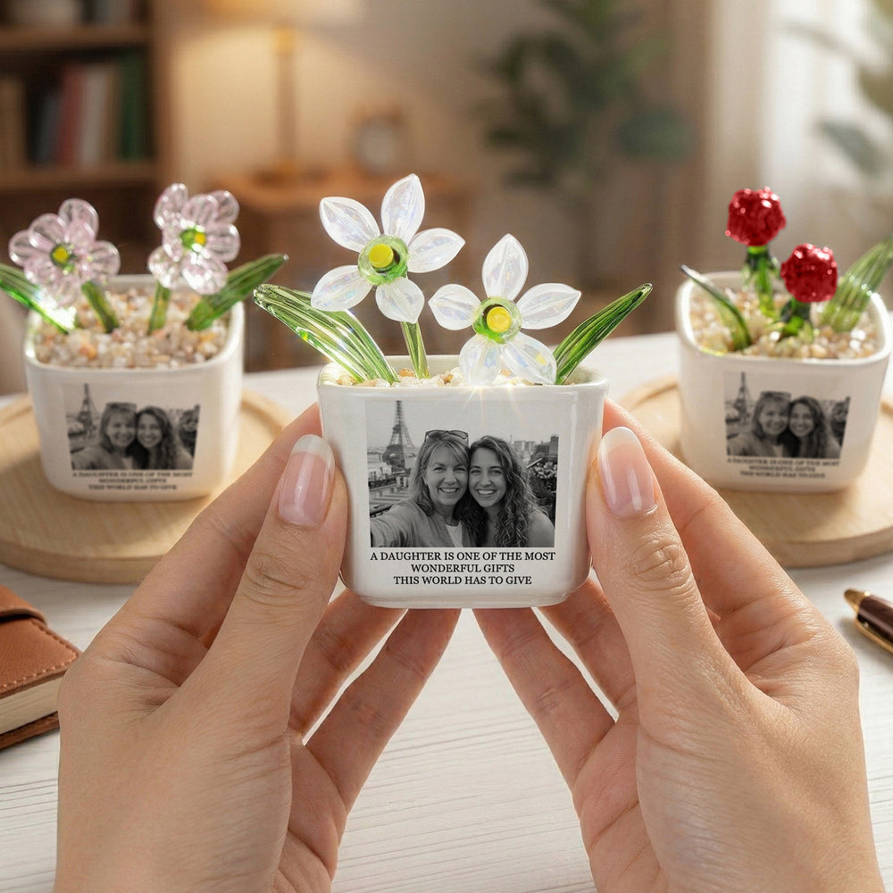 First My Daughter, Forever My Friend - Custom Vintage Photo For Daughter - Personalized Plant Pot
