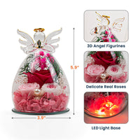 First My Daughter, Forever My Friend - Personalized Flower In Glass Angel Figurines