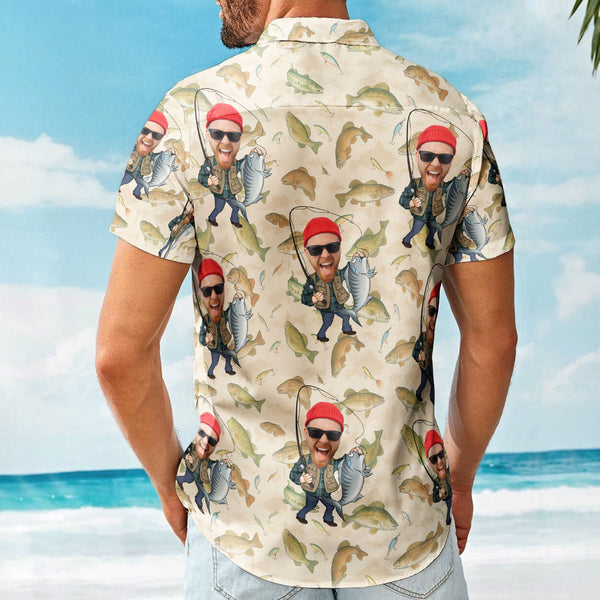 Fishing Man New Version - Personalized Photo Hawaiian Shirt