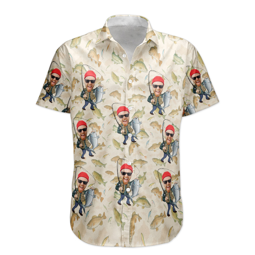 Fishing Man New Version - Personalized Photo Hawaiian Shirt