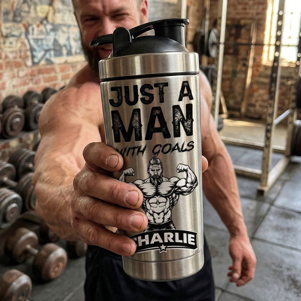 Personalized Gym Protein Shaker – Motivational Fitness Gift for Team, Men, Him or Trainer