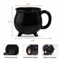 Personalized Witch Cauldron Mug - Flying Broom Halloween Coffee Mug Gift