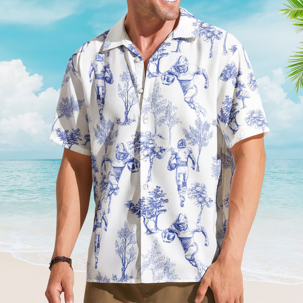 Football Baseball Basketball Soccer Fan Toile De Jouy - Personalized Hawaiian Shirt