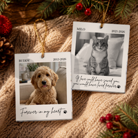 Personalized Forever In Our Hearts Custom Photo Acrylic Ornament – Dog & Cat Memorial Christmas Keepsake Gift