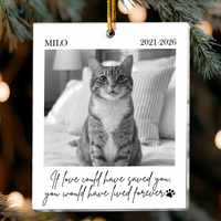 Personalized Forever In Our Hearts Custom Photo Acrylic Ornament – Dog & Cat Memorial Christmas Keepsake Gift