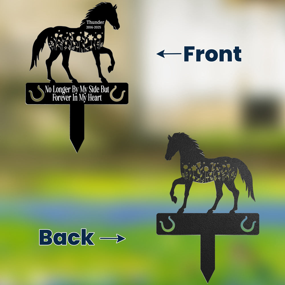 Forever In Our Hearts Horse Name Keepsake Memorial Stake - Personalized Garden Stake
