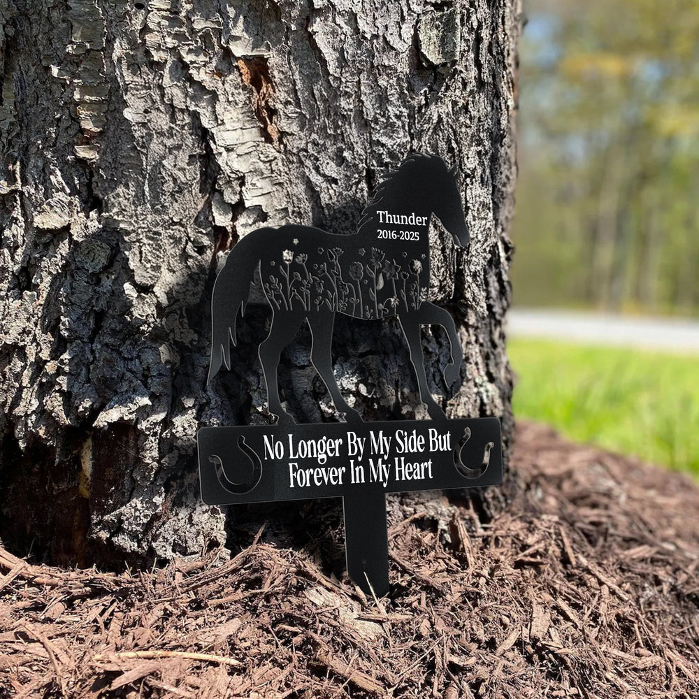 Forever In Our Hearts Horse Name Keepsake Memorial Stake - Personalized Garden Stake