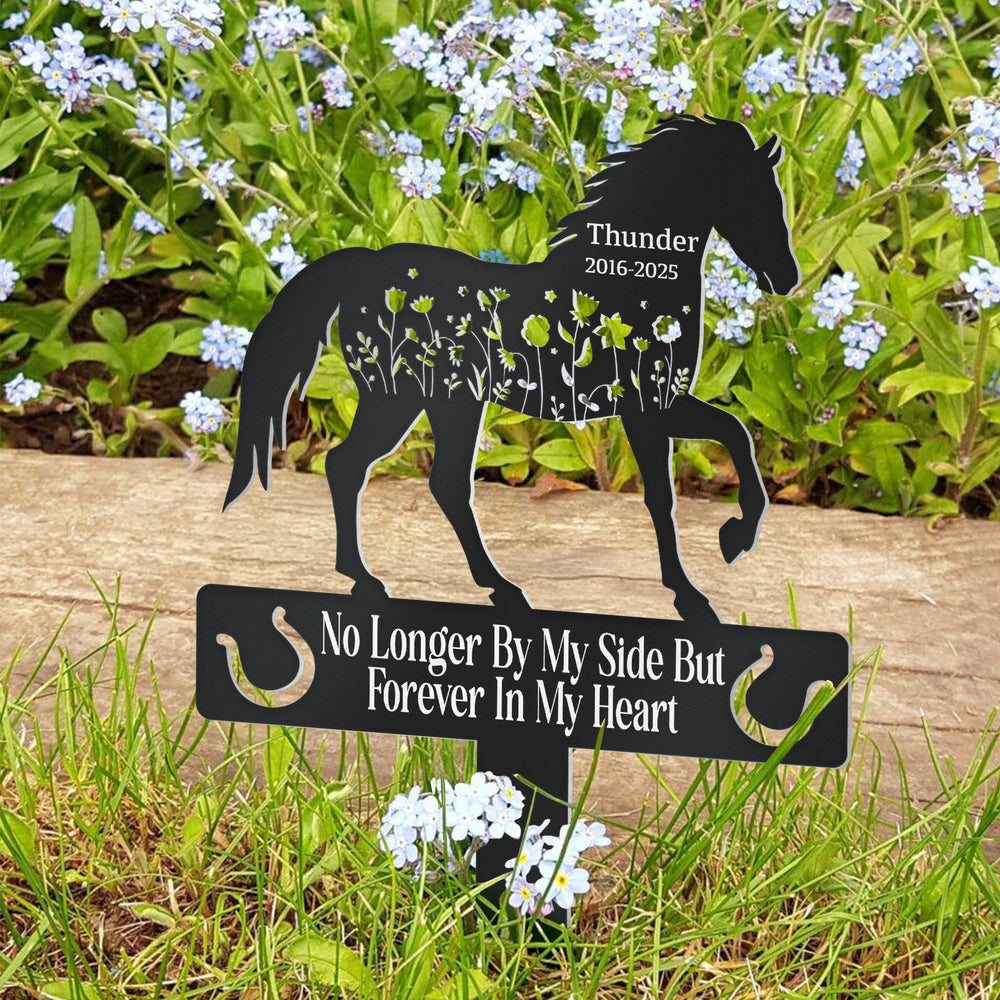 Forever In Our Hearts Horse Name Keepsake Memorial Stake - Personalized Garden Stake