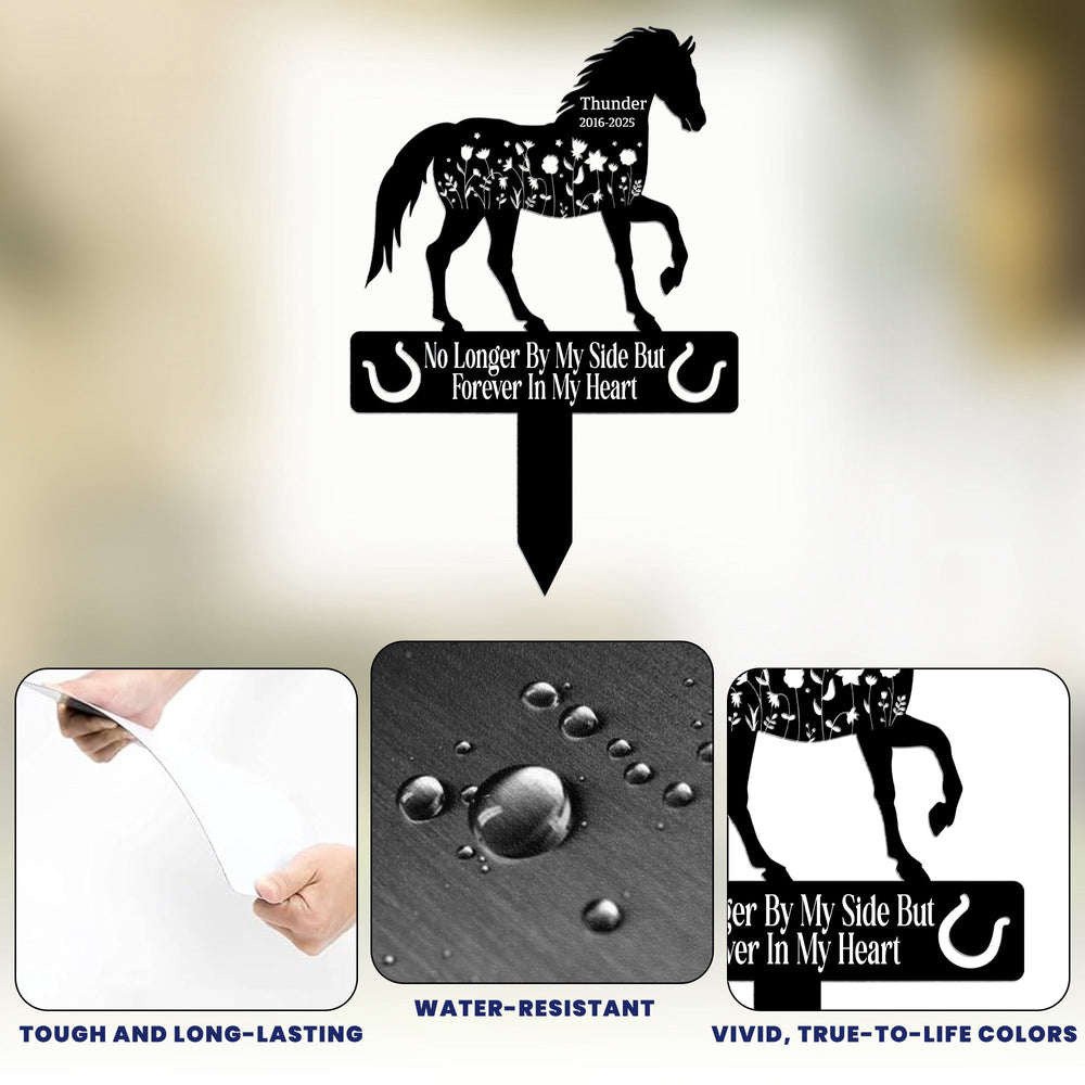 Forever In Our Hearts Horse Name Keepsake Memorial Stake - Personalized Garden Stake