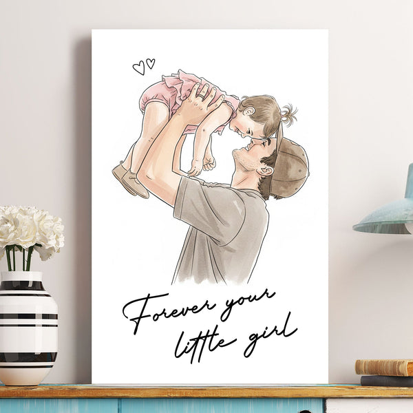 Forever Your Little Girl Watercolor - Personalized Poster