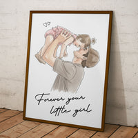 Forever Your Little Girl Watercolor - Personalized Poster