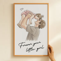 Forever Your Little Girl Watercolor - Personalized Poster