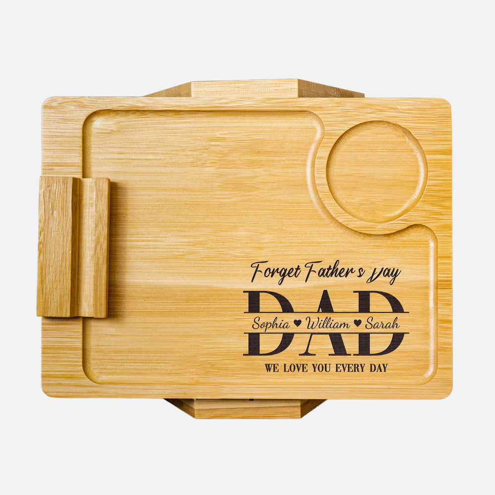 Forget Father's Day We Love You Every Day - Personalized Wooden Couch Arm Table