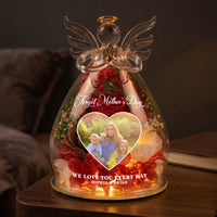 Forget Mother's Day We Love You Every Day - Personalized Flower In Glass Angel Figurines
