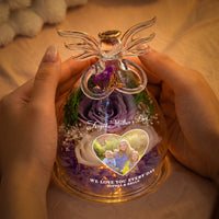 Forget Mother's Day We Love You Every Day - Personalized Flower In Glass Angel Figurines