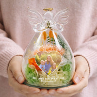 Forget Mother's Day We Love You Every Day - Personalized Flower In Glass Angel Figurines