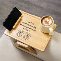 Forget Mother's Day We Woof You Every Day - Personalized Wooden Couch Arm Table