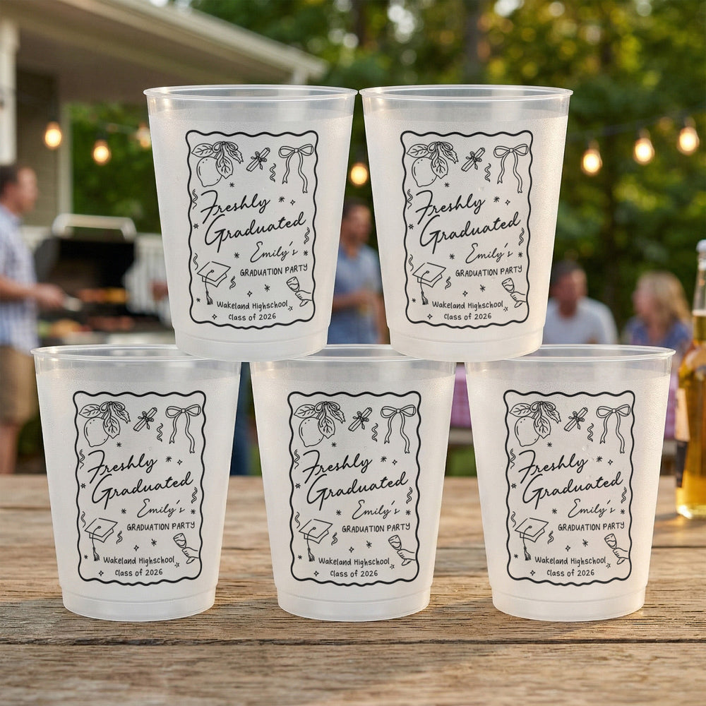 Freshly Graduated Graduation Party - Personalized Cups