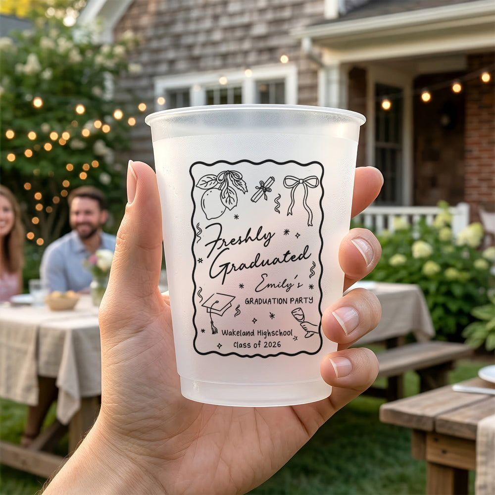 Freshly Graduated Graduation Party - Personalized Cups