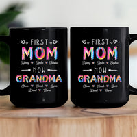 Frist Mom Now Grandma Brushstroke - Personalized Mug