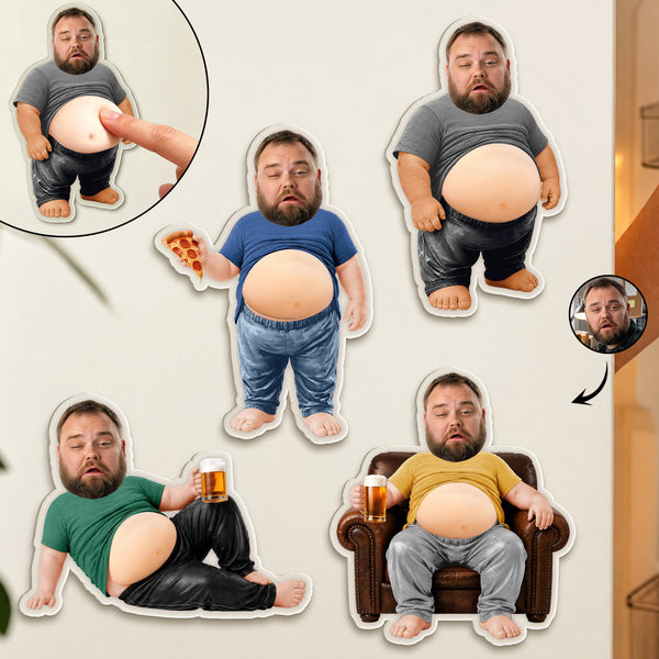 Funny Upload Face Gift For Dad Bod, Husband, Boss, Coworkers - Personalized Fridge Magnet