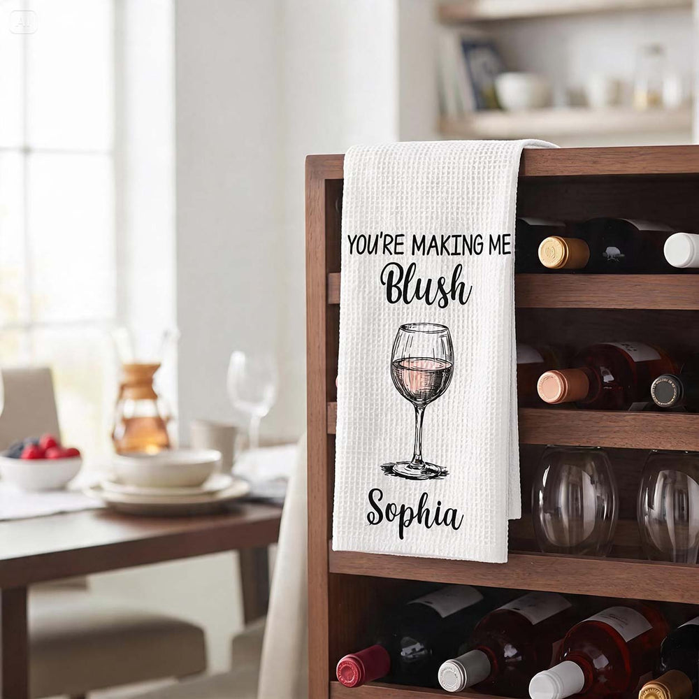 Funny Ahcohol, Wine Gift For Wine Lover, Cocktail Lover Hostess Gift, Girls Night Gift - Personalized Kitchen Towel