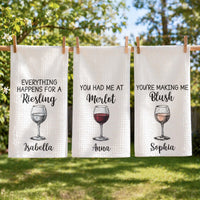 Funny Ahcohol, Wine Gift For Wine Lover, Cocktail Lover Hostess Gift, Girls Night Gift - Personalized Kitchen Towel