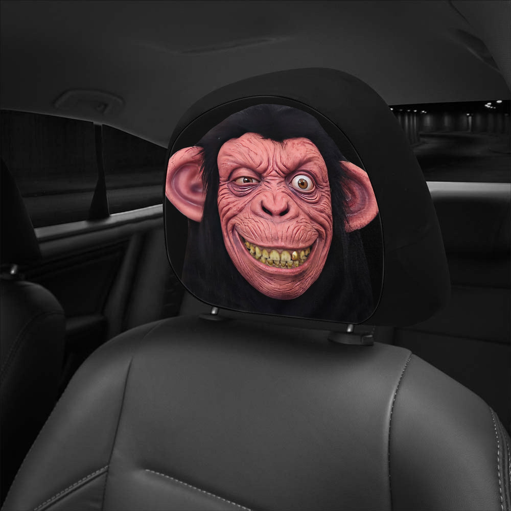 Custom Funny Animal Passengers Car Headrest Covers, Personalized Pet Auto Decor