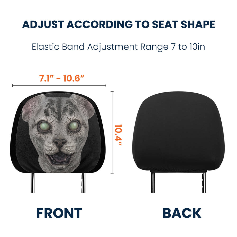 Custom Funny Animal Passengers Car Headrest Covers, Personalized Pet Auto Decor
