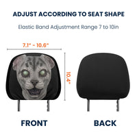 Custom Funny Animal Passengers Car Headrest Covers, Personalized Pet Auto Decor