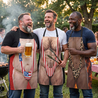 Funny 3D Muscle Apron - Gag BBQ & Grilling Gift for Husband, Men