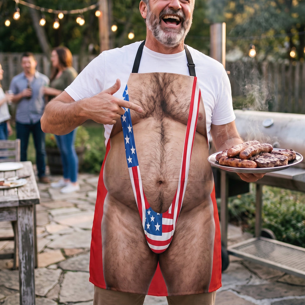 Funny 3D Muscle Apron - Gag BBQ & Grilling Gift for Husband, Men