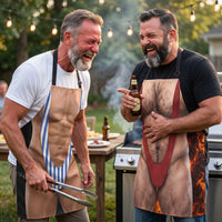 Funny 3D Muscle Apron - Gag BBQ & Grilling Gift for Husband, Men
