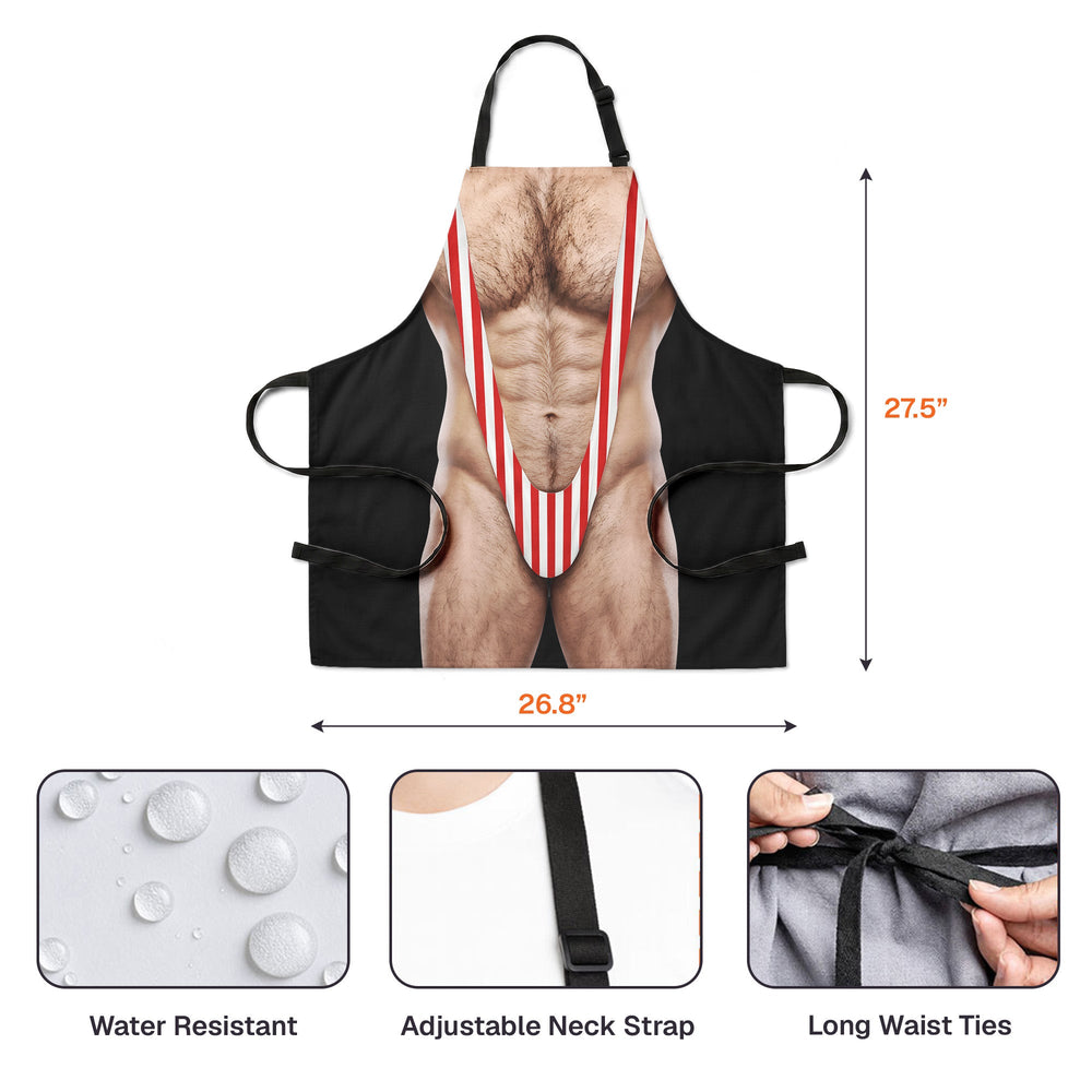 Funny 3D Muscle Apron - Gag BBQ & Grilling Gift for Husband, Men