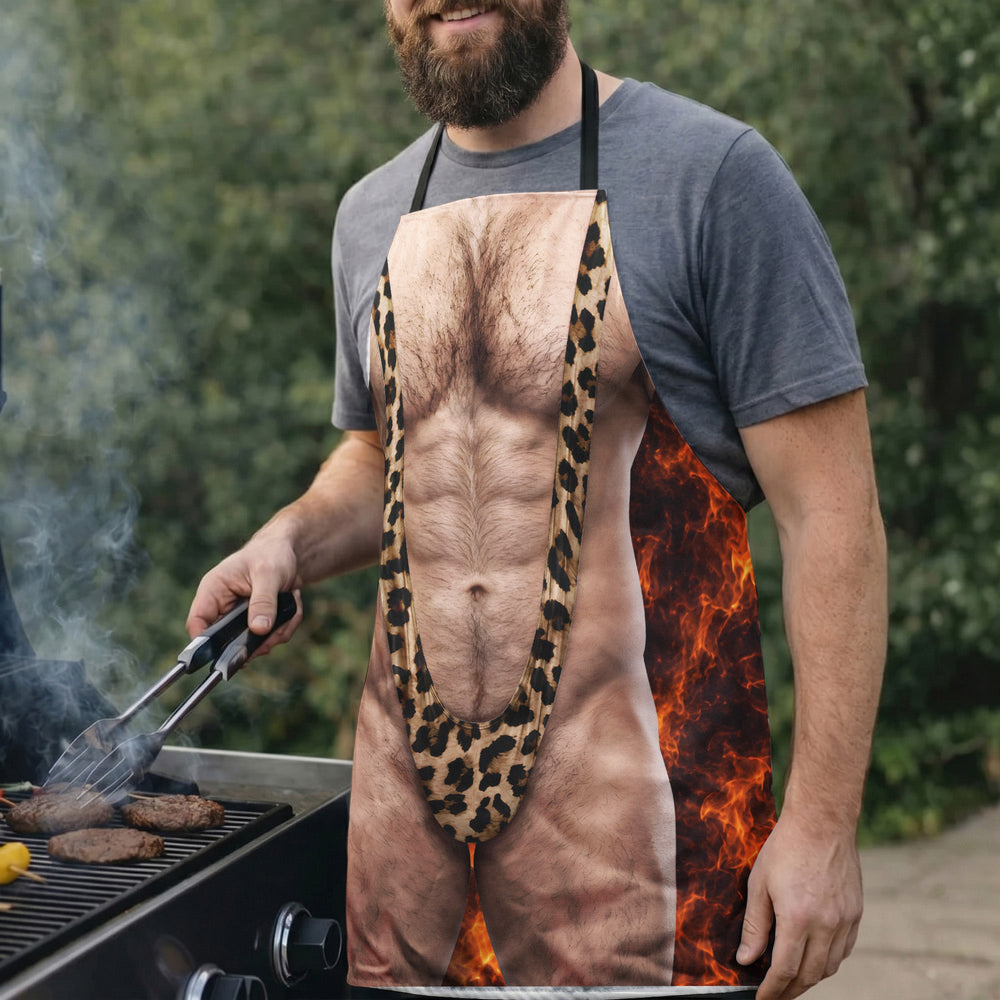 Funny 3D Muscle Apron - Gag BBQ & Grilling Gift for Husband, Men