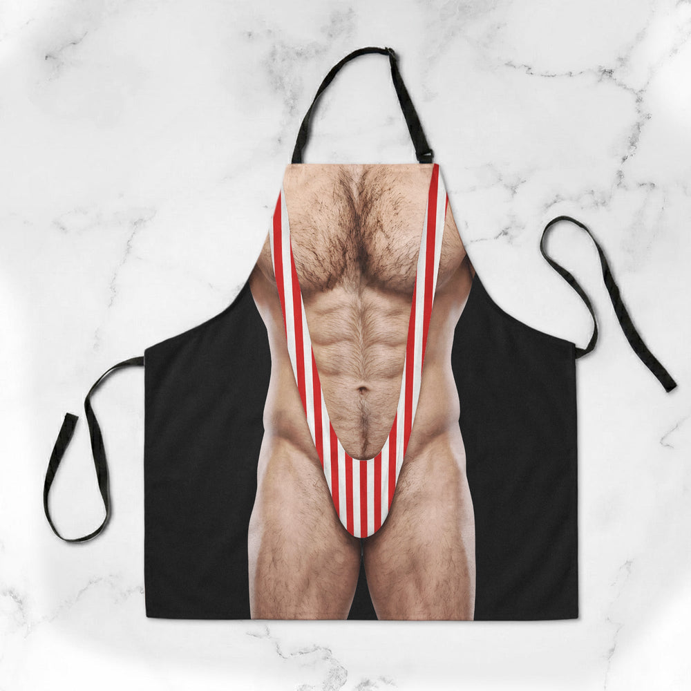 Funny 3D Muscle Apron - Gag BBQ & Grilling Gift for Husband, Men